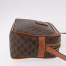 CELINE Macadam Canvas Shoulder Bag PVC Leather Brown Gold Auth BA13680A-3