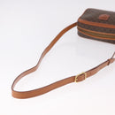 CELINE Macadam Canvas Shoulder Bag PVC Leather Brown Gold Auth BA13680A-7