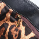 DOLCE&GABBANA Chain Tote Bag Leather Black Gold Auth BA13681V-21