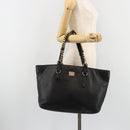 DOLCE&GABBANA Chain Tote Bag Leather Black Gold Auth BA13681V-23