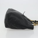 DOLCE&GABBANA Chain Tote Bag Leather Black Gold Auth BA13681V-4
