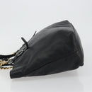 DOLCE&GABBANA Chain Tote Bag Leather Black Gold Auth BA13681V-4