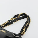 DOLCE&GABBANA Chain Tote Bag Leather Black Gold Auth BA13681V-8