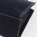 FENDI Mamma Baguette Tote Bag Canvas Navy Silver Auth BA13682V-14