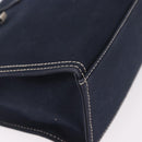 FENDI Mamma Baguette Tote Bag Canvas Navy Silver Auth BA13682V-15
