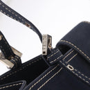 FENDI Mamma Baguette Tote Bag Canvas Navy Silver Auth BA13682V-10