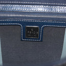 FENDI Mamma Baguette Tote Bag Canvas Navy Silver Auth BA13682V-19