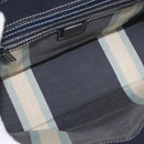 FENDI Mamma Baguette Tote Bag Canvas Navy Silver Auth BA13682V-11