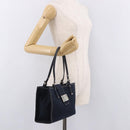 FENDI Mamma Baguette Tote Bag Canvas Navy Silver Auth BA13682V-24