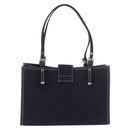 FENDI Mamma Baguette Tote Bag Canvas Navy Silver Auth BA13682V-2