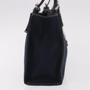 FENDI Mamma Baguette Tote Bag Canvas Navy Silver Auth BA13682V-4