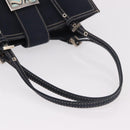 FENDI Mamma Baguette Tote Bag Canvas Navy Silver Auth BA13682V-7