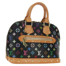 LOUIS VUITTON Monogram Multicolor Alma Hand Bag Black M92646 LV Auth BA13683SAV-1