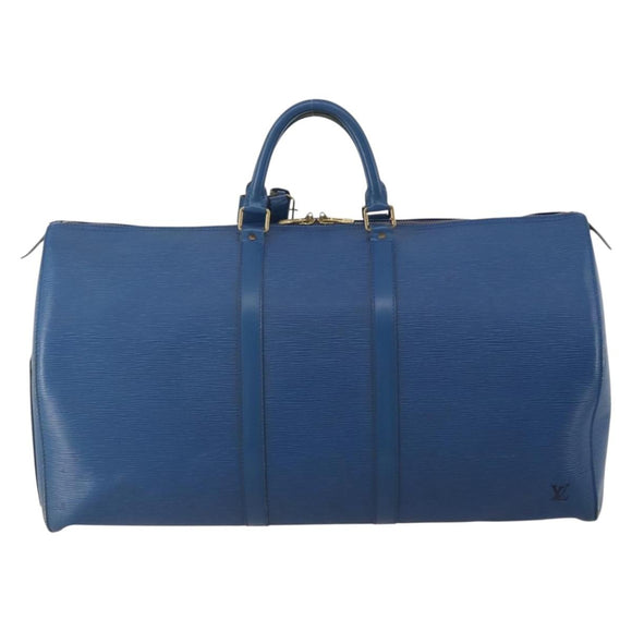 LOUIS VUITTON Epi Keepall 55 Boston Bag Toledo Blue M42955 LV Auth BA13684A