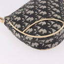 Christian Dior Trotter Canvas Saddle Pouch PVC Black Silver Auth BA13685V-15