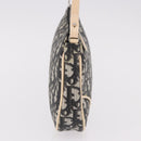 Christian Dior Trotter Canvas Saddle Pouch PVC Black Silver Auth BA13685V-4