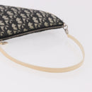 Christian Dior Trotter Canvas Saddle Pouch PVC Black Silver Auth BA13685V-7