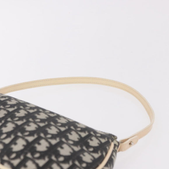Christian Dior Trotter Canvas Saddle Pouch PVC Black Silver Auth BA13685V