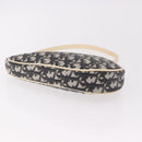 Christian Dior Trotter Canvas Saddle Pouch PVC Black Silver Auth BA13685V-5