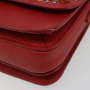 Miu Miu Shoulder Bag Leather Red Gold Auth BA13686V-9
