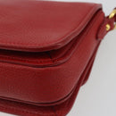 Miu Miu Shoulder Bag Leather Red Gold Auth BA13686V-15