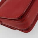 Miu Miu Shoulder Bag Leather Red Gold Auth BA13686V-16