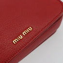 Miu Miu Shoulder Bag Leather Red Gold Auth BA13686V-17