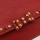 Miu Miu Shoulder Bag Leather Red Gold Auth BA13686V-18