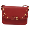 Miu Miu Shoulder Bag Leather Red Gold Auth BA13686V-13