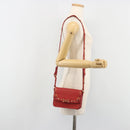 Miu Miu Shoulder Bag Leather Red Gold Auth BA13686V-26