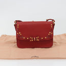 Miu Miu Shoulder Bag Leather Red Gold Auth BA13686V-12