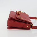 Miu Miu Shoulder Bag Leather Red Gold Auth BA13686V-3