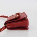 Miu Miu Shoulder Bag Leather Red Gold Auth BA13686V-4