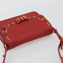 Miu Miu Shoulder Bag Leather Red Gold Auth BA13686V-6