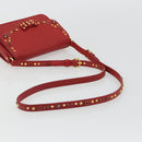 Miu Miu Shoulder Bag Leather Red Gold Auth BA13686V-7
