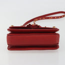 Miu Miu Shoulder Bag Leather Red Gold Auth BA13686V-5