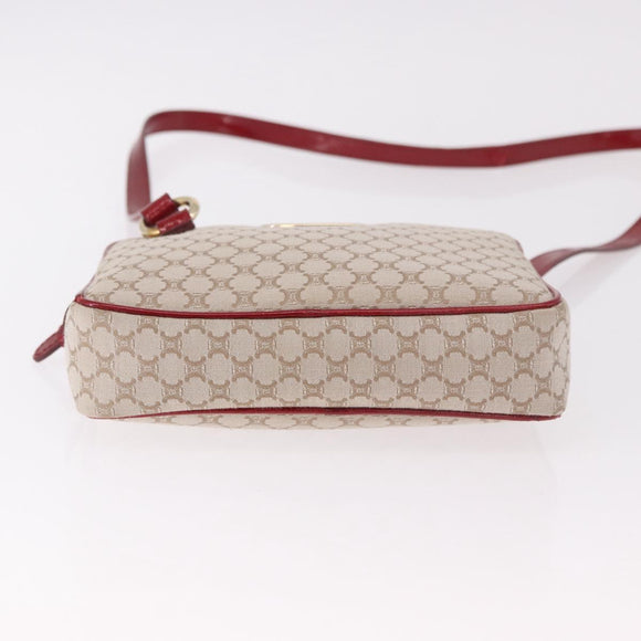CELINE Macadam Canvas Shoulder Bag PVC Beige Gold Auth BA13688V