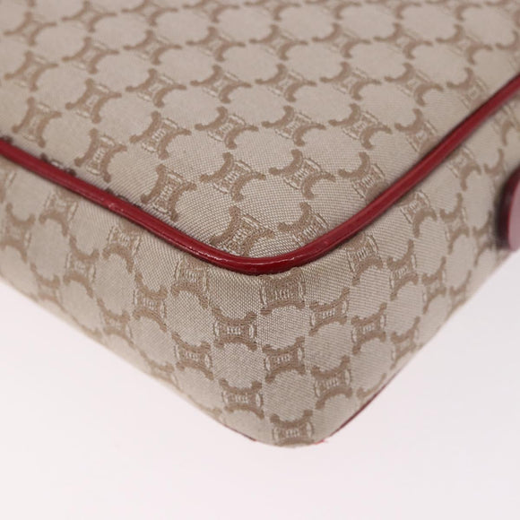 CELINE Macadam Canvas Shoulder Bag PVC Beige Gold Auth BA13688V