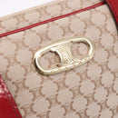 CELINE Macadam Canvas Shoulder Bag PVC Beige Gold Auth BA13688V-20