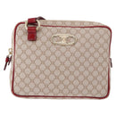 CELINE Macadam Canvas Shoulder Bag PVC Beige Gold Auth BA13688V-13