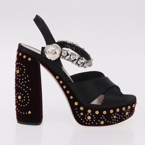 Miu Miu Pumps Velours Bordeaux Auth BA13689M