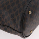 CELINE Macadam Canvas Tote Bag PVC Leather Black Gold Auth BA13696A-9