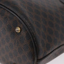 CELINE Macadam Canvas Tote Bag PVC Leather Black Gold Auth BA13696A-14