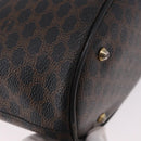 CELINE Macadam Canvas Tote Bag PVC Leather Black Gold Auth BA13696A-15