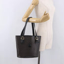 CELINE Macadam Canvas Tote Bag PVC Leather Black Gold Auth BA13696A-26