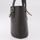 CELINE Macadam Canvas Tote Bag PVC Leather Black Gold Auth BA13696A-4