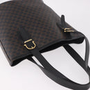 CELINE Macadam Canvas Tote Bag PVC Leather Black Gold Auth BA13696A-6