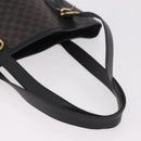 CELINE Macadam Canvas Tote Bag PVC Leather Black Gold Auth BA13696A-7
