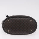 CELINE Macadam Canvas Tote Bag PVC Leather Black Gold Auth BA13696A-5