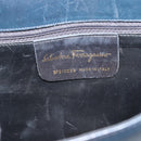 Salvatore Ferragamo Gancini Shoulder Bag Leather Navy Gold Auth BA13700-12